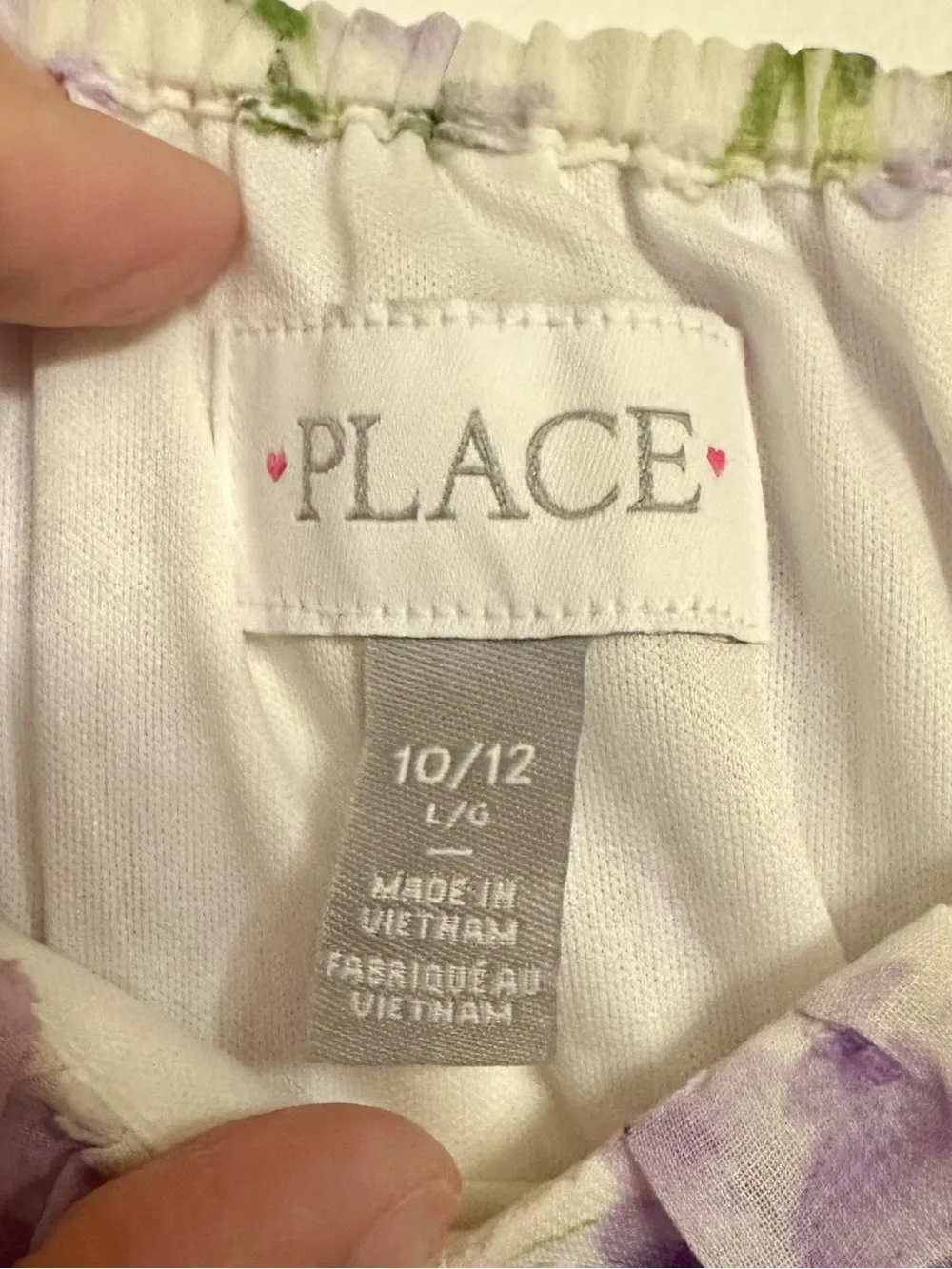 The Children's Place White Dress with Lavender Floral Print
